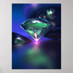 Poster Diamant sur le pourpre