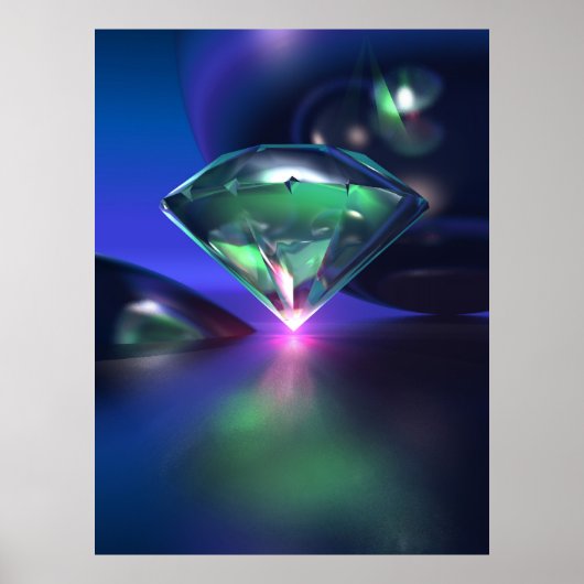 Poster Diamant sur violet (Devant)