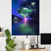 Poster Diamant sur violet (Bureau à domicile)