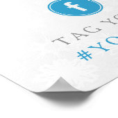 Poster Diamante Snowflake & Blue Ribbon Mariage d'hiver (Coin)