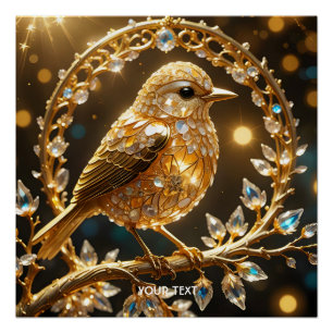 Poster Diamants De Filigree D'Oiseau Mignons Imaginaires
