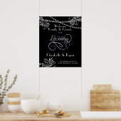 Poster Diamants de Parties scintillant d'argent Bienvenue (Cuisine)