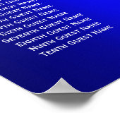 Poster Diamants et perles Réception de mariage bleu Siège (Coin)