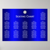 Poster Diamants et perles Réception de mariage bleu Siège (Devant)