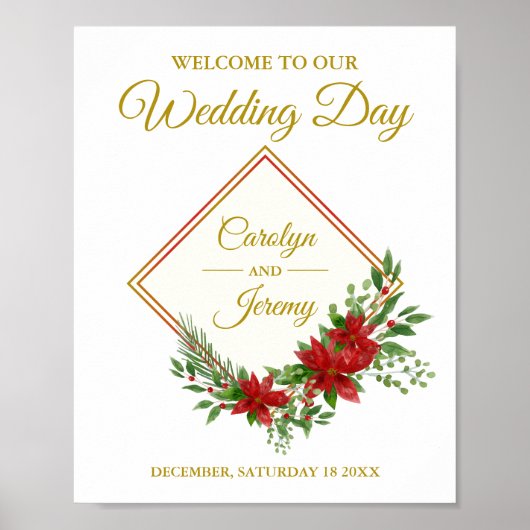 Poster Diamod & Poinsettias Christmas Inspired Wedding (Devant)