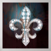 Poster Diamond Fleur de Lis Bois (Devant)