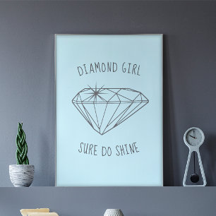 Poster Diamond Girl Shine Aqua
