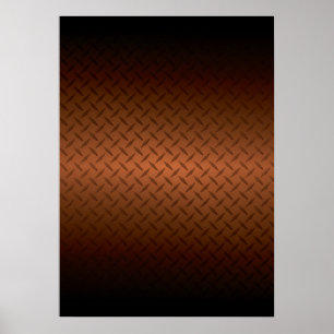 Poster Diamondplate Look Pattern Black to Copper Fade