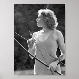 Poster Diana, Archer, Belle Femme, Sports, Vintage