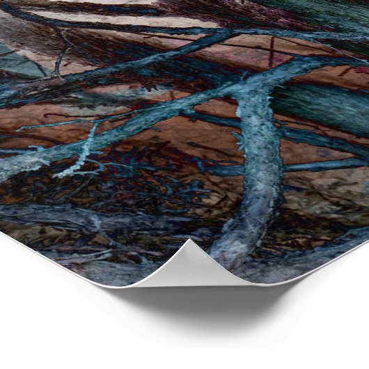 Poster Diana, déesse de la chasse, dans une Forêt Magique (Coin)