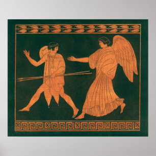 Poster Diana et un Ange, Mythologie Romaine Vintage