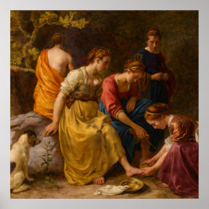 Poster Diane et ses Compagnes par Johannes Vermeer