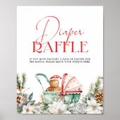 Poster Diaper Raffle Christmas Gingerbread Baby Shower (Devant)