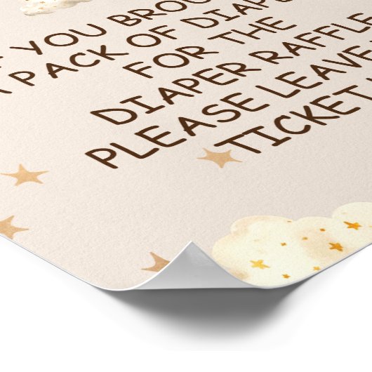 Poster Diaper Raffle Jeu Teddy Ballons d'ours ThemeSign (Coin)