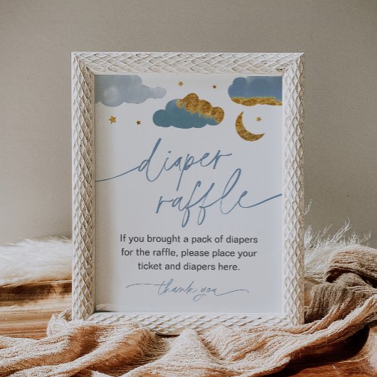 Poster Diaper Raffle Jeu Twinkle Little Star Baby shower