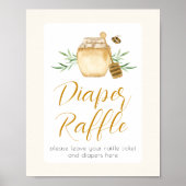 Poster Diaper Raffle Little Honey Bee Baby Shower Table (Devant)