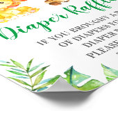 Poster DIaper RaffLE SIGNE Baby shower Safari Jungle Vert (Coin)