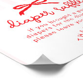 Poster Diaper raffle Sweetheart Baby Shower Red Bow (Coin)