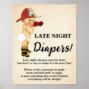 Poster Diapeurs de la nuit dernière jeu Baby shower pompi