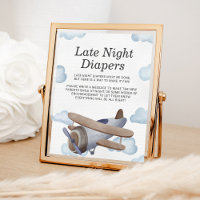 Diapeurs de nuit Baby shower d'avion bleu