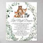 Poster Diapeurs de nuit Baby shower des bois (Devant)