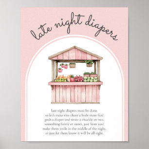Poster Diapeurs de nuit Farmers Baby shower de marché Jeu