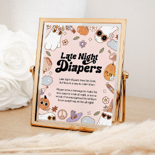 Poster Diapeurs de nuit Halloween Baby shower fantôme