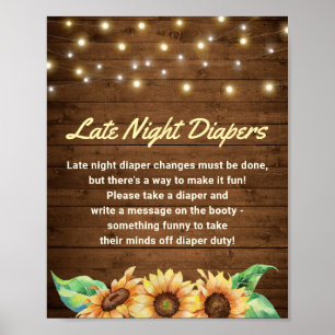 Poster Diapeurs de nuit Russe Baby shower de tournesol