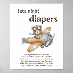 Poster Diapeurs de nuit Teddy Bear Baby Boy Shoy Jeu