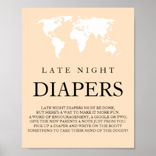 Poster Diapeurs de nuit Voyage World Map Baby shower