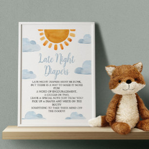 Poster Diapeurs nocturnes Baby shower solaire