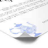 Poster Diapeurs nocturnes Baby Tea Chine bleu blanc dente (Coin)