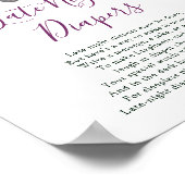 Poster Diapeurs nocturnes Dusty Mauve Baby shower violet (Coin)