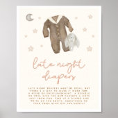 Poster Diapositives de nuit Boho Baby shower Jeu (Devant)