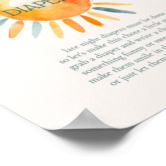 Poster Diapositives de nuit Jeu Baby shower Sun (Coin)