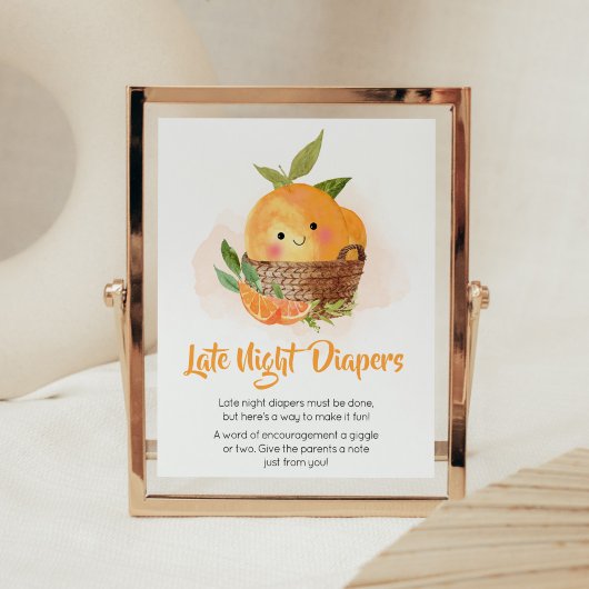 Poster Diapositives De Nuit Tard De L'Orange Citrus Littl