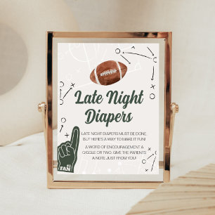 Poster Diapositives nocturnes du Baby shower de football