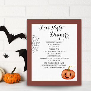 Poster Diapositives nocturnes Halloween Baby shower Jeu