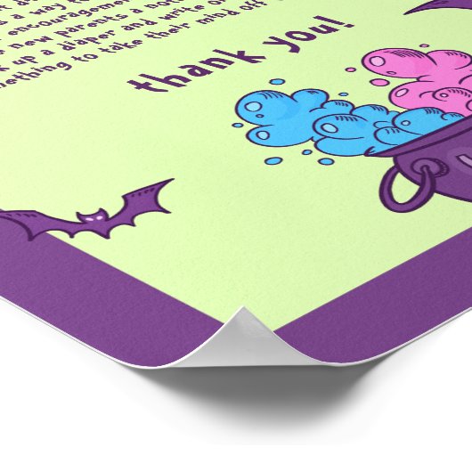 Poster Diapositives nocturnes Halloween Baby shower Jeu (Coin)