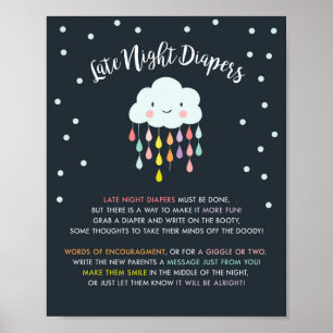 Poster Diapositives nocturnes signent Cloud Raindrops Rai