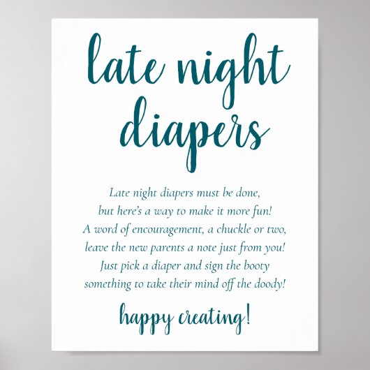 Poster Diapositives simples de nuit tardive | Baby shower (Devant)