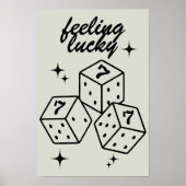 Poster Dice Wall Art, Sentiment Lucky Poster, Dice Print (Devant)
