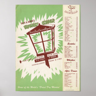 Poster Dick & Eddie's Menu