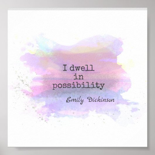 Poster Dickinson inspirant citant des couleurs douces (Devant)