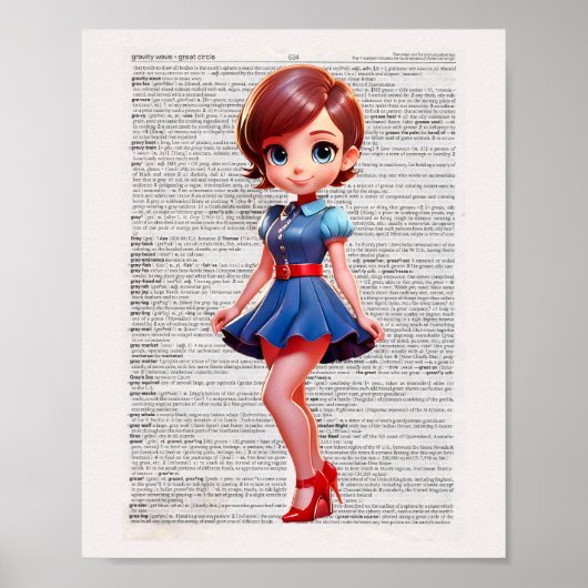 Poster Dictionnaire d'art dessin Pin UP (Devant)