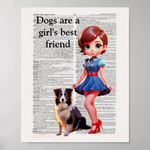 Poster Dictionnaire d'art dessin Pin UP