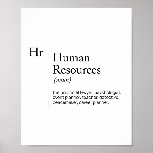 Poster Dictionnaire de définition RH (Devant)