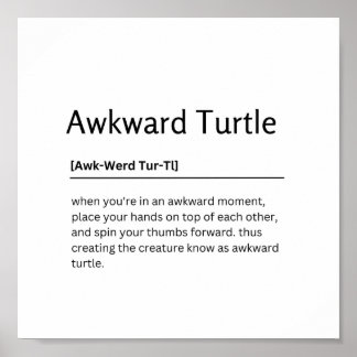 Poster Dictionnaire De Tortue Awkward Définition Drôle Ci