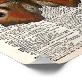 Poster Dictionnaire français vintage avec papillon Peacoc (Coin)