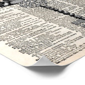 Poster Dictionnaire vintage d'oiseaux et de clés (Coin)